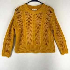 Madewell Womens Long Sleeve Wool Blend Yellow Knit Sweater Size‎ XS